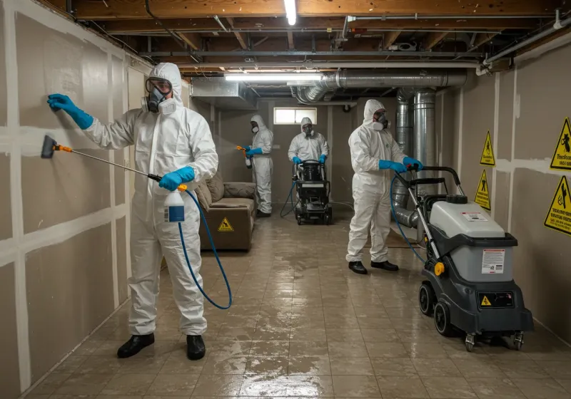 Basement Moisture Removal and Structural Drying process in Waller, TX